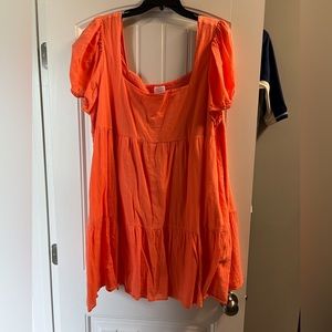 WORN ONCE! Bright orange dress 2X